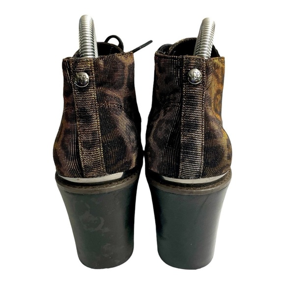 Donald J Pliner Dakota Ankle Boot Leopard Animal Gold Black Glitzy Bootie size 9 - Picture 4 of 13